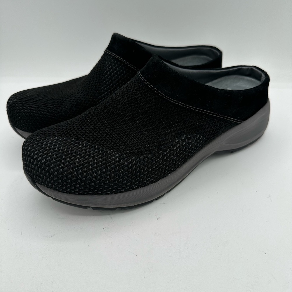 Dansko Sondra Mules Slip On Women’s Shoes 38 suede and mesh black and gray sz8